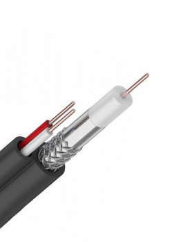 Кабель видеонаблюдения ККСВ-П 2х0,5мм, 100м, черный