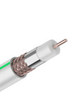 Кабель коаксиальный RG6 для подключения цифрового телевидения белый, 15 м