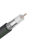 Кабель коаксиальный RG6 для подключения цифрового телевидения, черный, 15 м